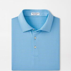 Peter Millar Crown Sport Hales Performance Jersey Polo 2XL Blue Stripe